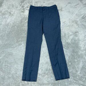 Duchamp London Mens Slim Fit Navy Blue Dress Pants 30x30 Stretch a1018